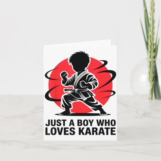 Just A Boy Who Loves Karate Martial Arts Karate Lo Kaart (Voorkant)