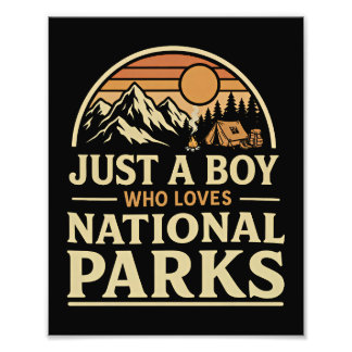 Just a Boy Who Loves National Parks Foto Afdruk