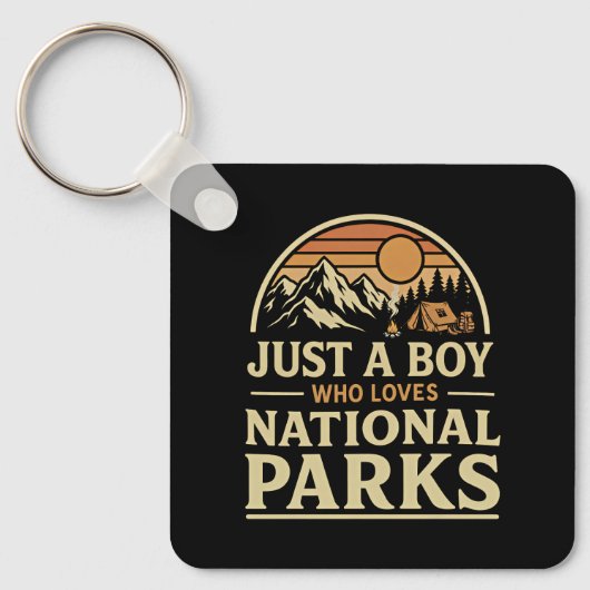 Just a Boy Who Loves National Parks Sleutelhanger (Voorkant)