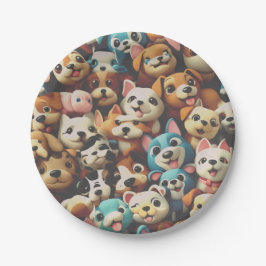 Just a bunch of happy pups papieren bordje