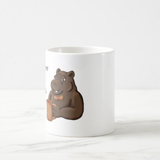 Just a Dapper Hippo Drinking Coffee - Funny Mug (Centre)