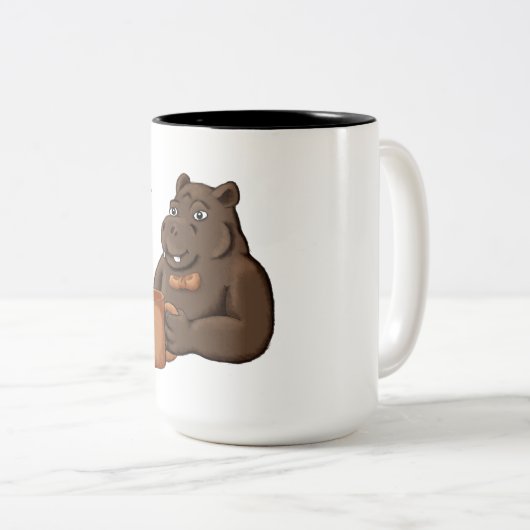 Just a Dapper Hippo Drinking Coffee - Funny Mug (Devant droit)