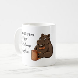 Just a Dapper Hippo Drinking Coffee - Funny Mug Koffiemok