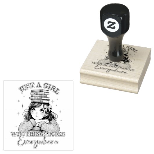Just a Girl Who Brings Books Everywhere  Rubberstempel (Gestempeld)
