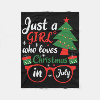 Just A Girl Who Love Christmas In July Fleece Deken