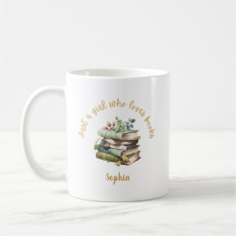 Just a Girl Who Loves Books Personalized Name  Koffiemok