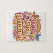 Just a Girl Who Loves Butterflies – Cute Floral  Legpuzzel (Horizontaal)