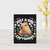 Just A Girl Who Loves Capybaras Cute Capybara Love Kaart (Gele Bloem)