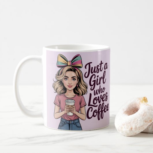 Just A Girl Who Loves Coffee Classic Mug (Avec donut)