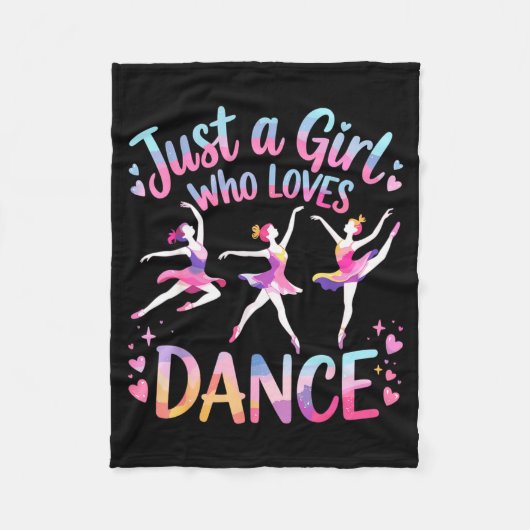 Just A Girl Who Loves Dance Fleece Deken (Voorkant)