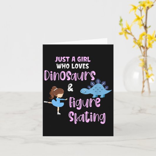 Just A Girl Who Loves Dinosaurs And Figure Skating Kaart (Gele Bloem)