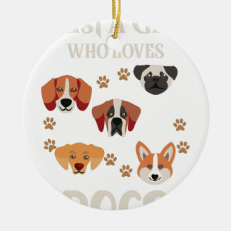 Just-a-Girl-Who-Loves-Dogs-Dog-Lover Keramisch Ornament