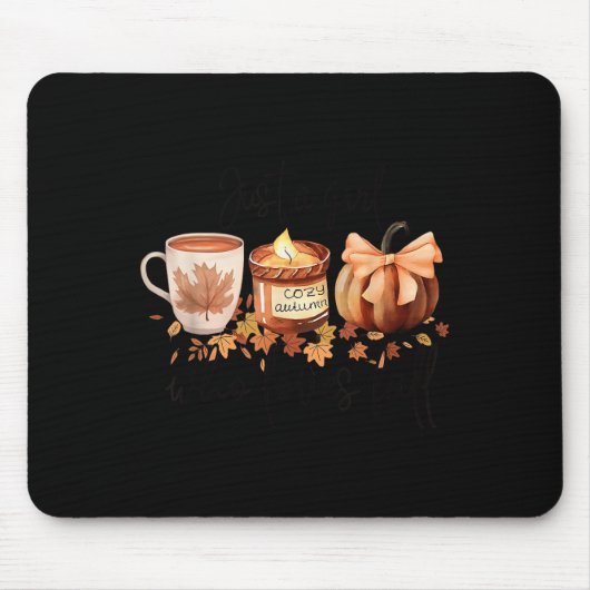 Just A Girl Who Loves Fall Pumpkin Cozy Autumn Muismat (Voorkant)