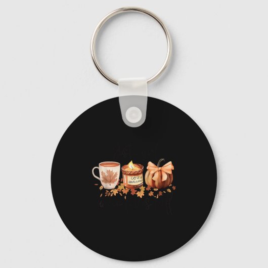 Just A Girl Who Loves Fall Pumpkin Cozy Autumn Sleutelhanger (Voorkant)