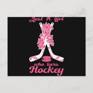 Just A Girl Who Loves Hockey Stick Puck Sport Briefkaart