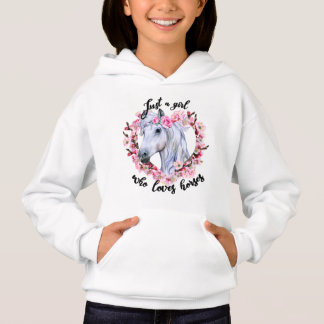 Just a Girl Who Loves Horses Floral Horse