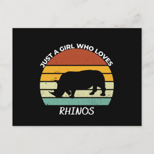 Just a girl who loves rhinos briefkaart