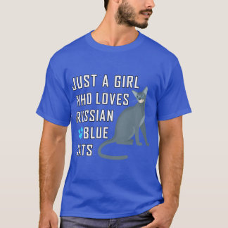 Just A Girl Who Loves Russian Blue Cats vintage T-shirt