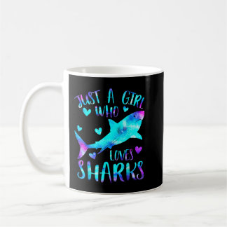 Just a Girl Who Loves Sharks Galaxy Shark Lover Gi Koffiemok