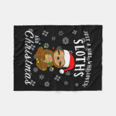 Just A Girl Who Loves Sloths & Christmas Funny Fleece Deken (Voorkant (Horizontaal))