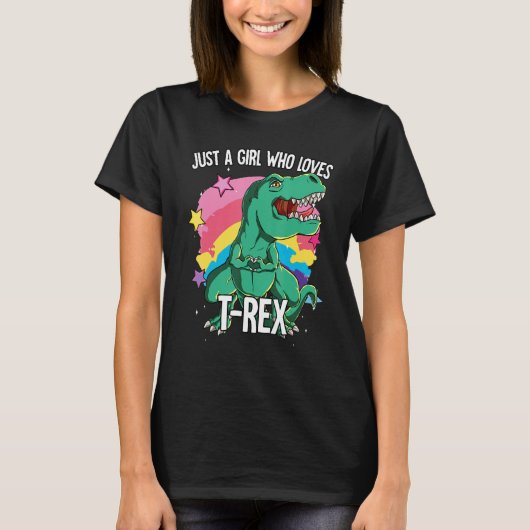 Just A Girl Who Loves T-rex T-rex T-shirt (Voorkant)