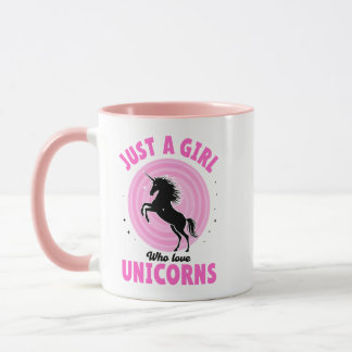 Just a Girl Who Loves Unicorns Mug • Cute Pink Mok