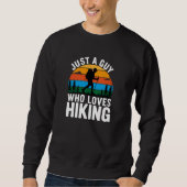 Just a Guy Who Loves Hiking Retro Sweatshirt (Devant)