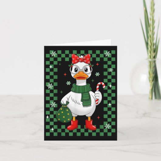 Just A Jolly Goose Christmas Silly Goose Funny Xma Kaart (Voorkant)