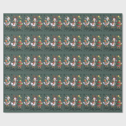 Just A Jolly Goose Patchwork Christmas Duck Funny Cadeaupapier (Vlak)