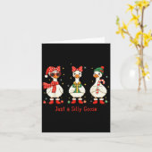 Just A Jolly Goose Santa Cute Bow Christmas Men Wo Kaart (Gele Bloem)
