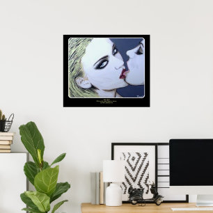 'Just a Kiss' schilderij op een Poster