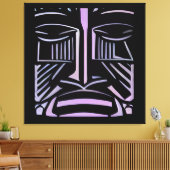 Just a Little Black and Purple Tiki Canvas Afdruk (Insitu (Woonkamer))