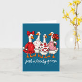 Just A Lovely Goose Cute Silly Goose Valentine's D Kaart (Gele Bloem)