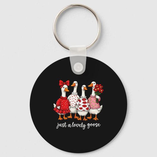 Just A Lovely Goose Cute Silly Goose Valentine's D Sleutelhanger (Voorkant)
