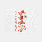 Just A Lovely Goose Valentines Day Cute Heart Goos Fleece Deken (Voorkant (Horizontaal))