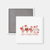 Just A Lovely Goose Valentines Day Cute Heart Goos Magneet (Voorkant / Achterkant)