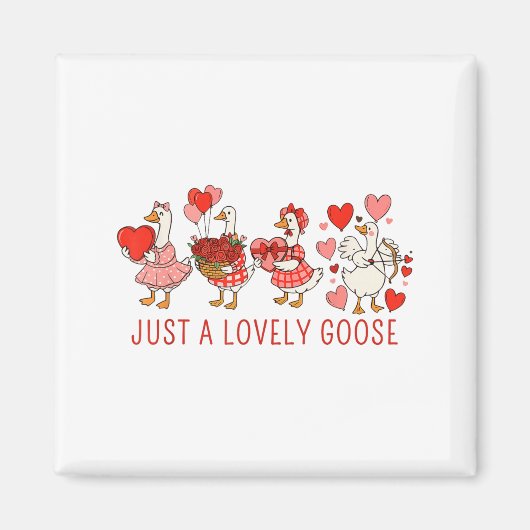 Just A Lovely Goose Valentines Day Cute Heart Goos Magneet (Voorkant)