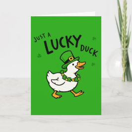 Just A Lucky Leprechaun Duck Funny St Patricks Day Kaart
