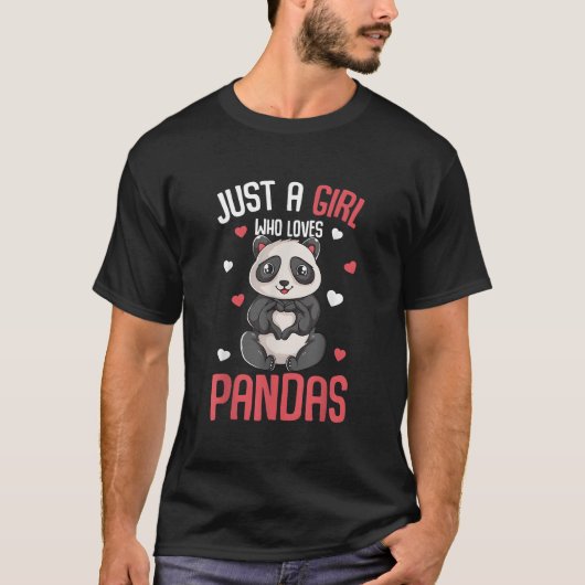 Just A Who Loves Pandas T-shirt (Voorkant)