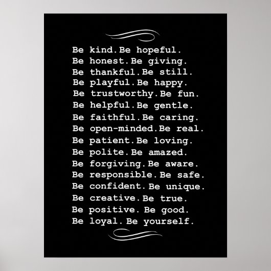 Just Be unframed or framed Poster (Voorkant)