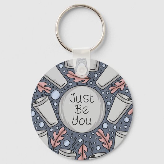 Just be you- hand drawn illustration sleutelhanger (Voorkant)