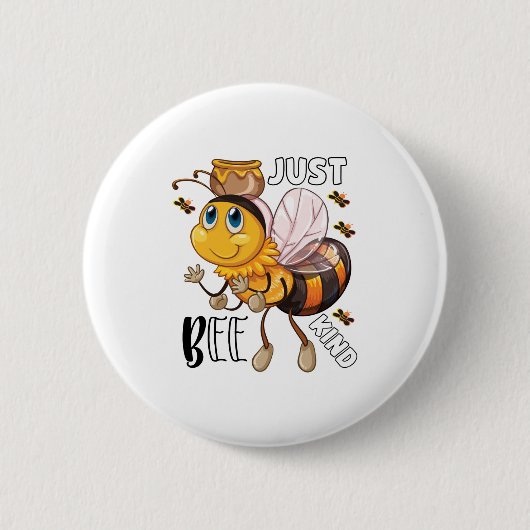 Just bee kind ronde button 5,7 cm (Voorkant)