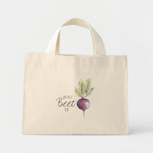 Just Beet It Watercolor Bag Mini Tote Bag