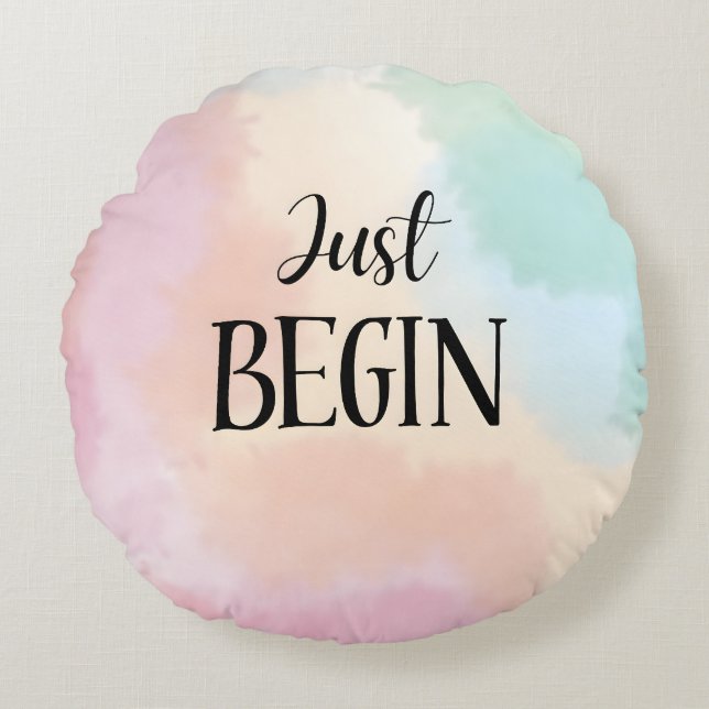 Just Begin Rond Kussen (Voorkant)