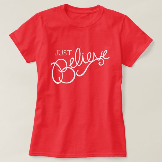 Just Believe slogan blanc texte graphique t-shirt (Design devant)