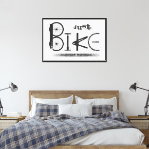 "Just Bike" Graffiti uit Bike Parts & Tire Tracks Canvas Afdruk