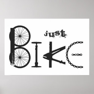 "Just Bike" Graffiti uit Bike Parts & Tire Tracks Poster