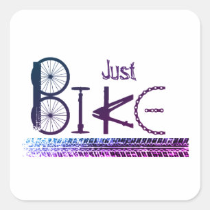 "Just Bike" Graffiti uit Bike Parts & Tire Tracks Vierkante Sticker