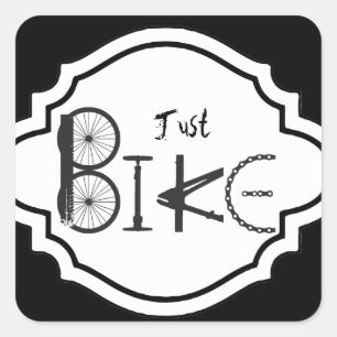 "Just Bike" Graffiti uit Bike Parts & Tire Tracks Vierkante Sticker