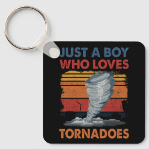 Just Boy Who Loves Tornado Art Weer Storm Torna Sleutelhanger